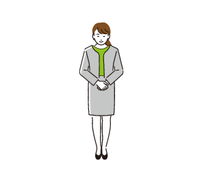 案内する女性